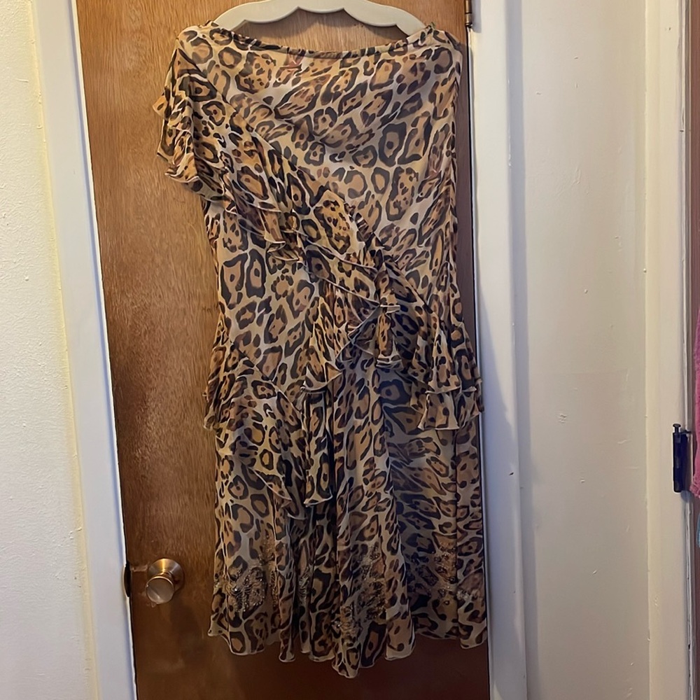 Cami International Luxurious Dress Silk Lining Sz M “Oh You Lucky Girl”